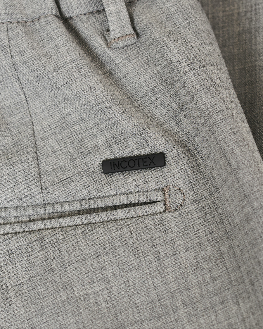 Heren | Broeken | Incotex | Urban Traveller Techno Wool Trousers Light Grey