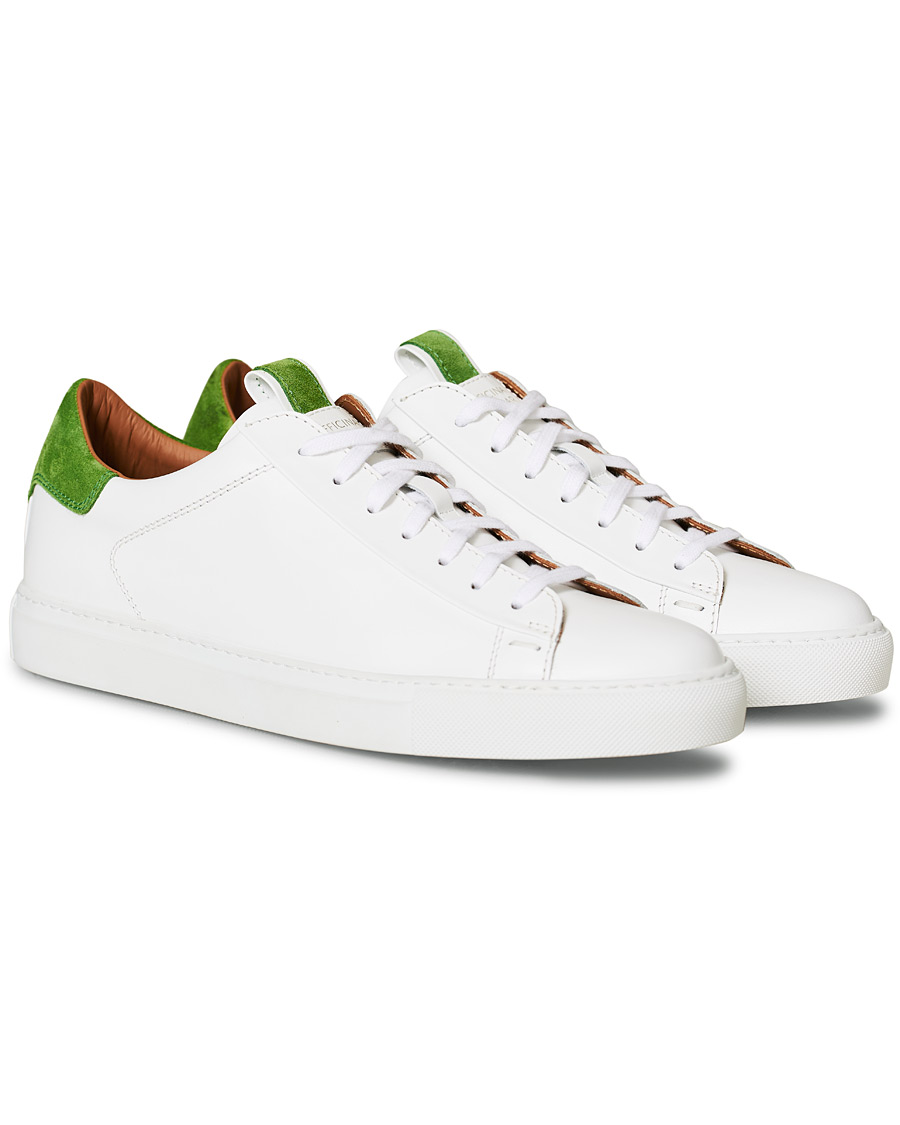 Heren | Slowear Officina Leather Sneaker White/Green | Slowear | Officina Leather Sneaker White/Green
