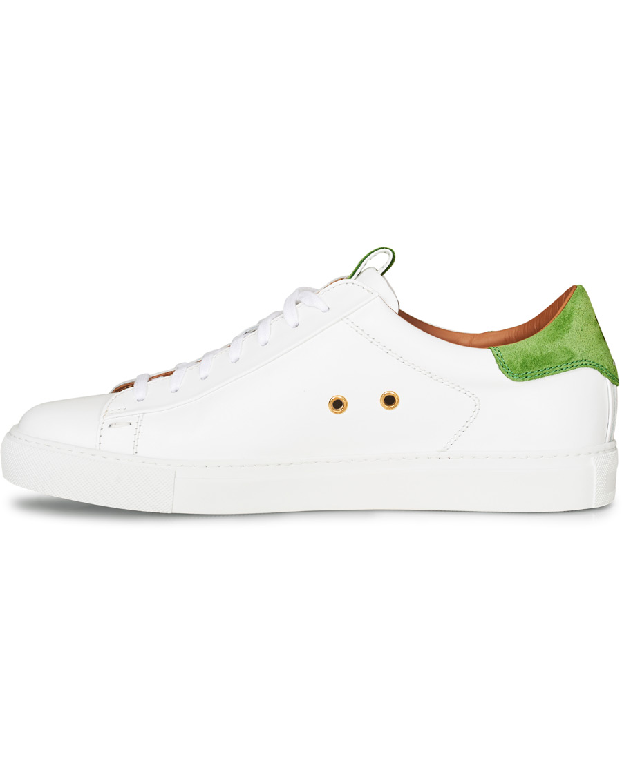 Heren | Slowear Officina Leather Sneaker White/Green | Slowear | Officina Leather Sneaker White/Green