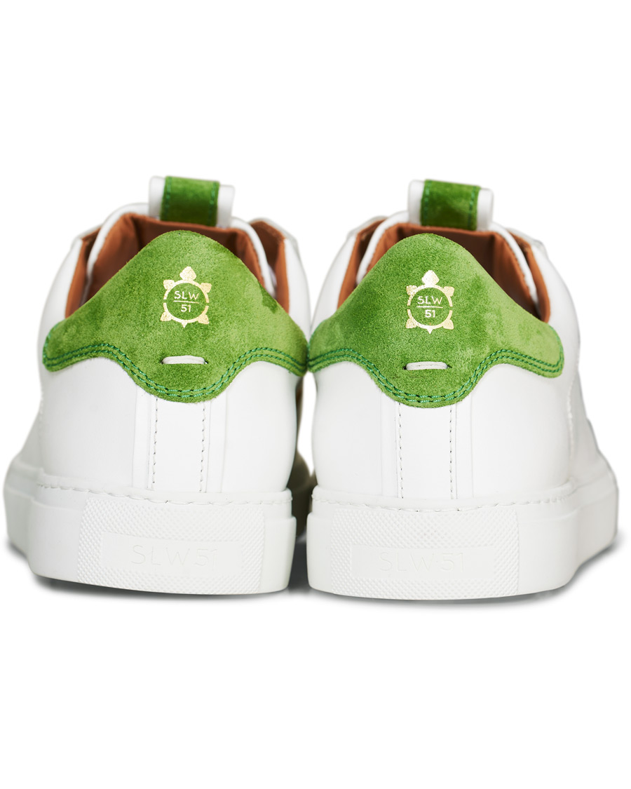 Heren | Slowear Officina Leather Sneaker White/Green | Slowear | Officina Leather Sneaker White/Green