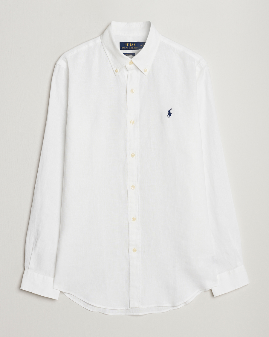 Heren | Overhemden | Polo Ralph Lauren | Custom Fit Linen Button Down White