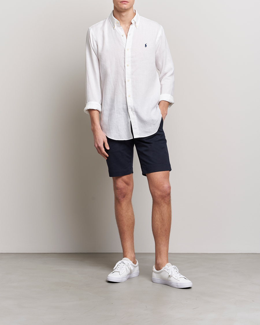 Heren | Overhemden | Polo Ralph Lauren | Custom Fit Linen Button Down White