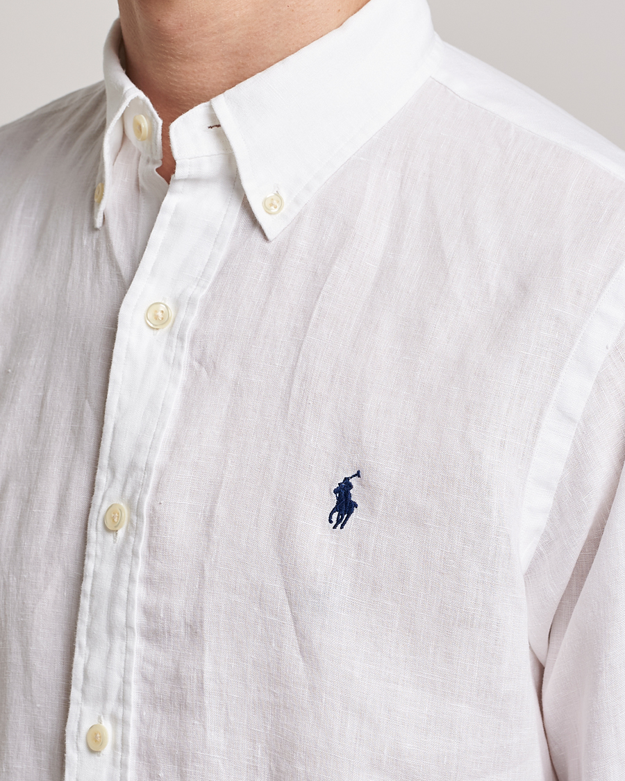 Heren | Overhemden | Polo Ralph Lauren | Custom Fit Linen Button Down White