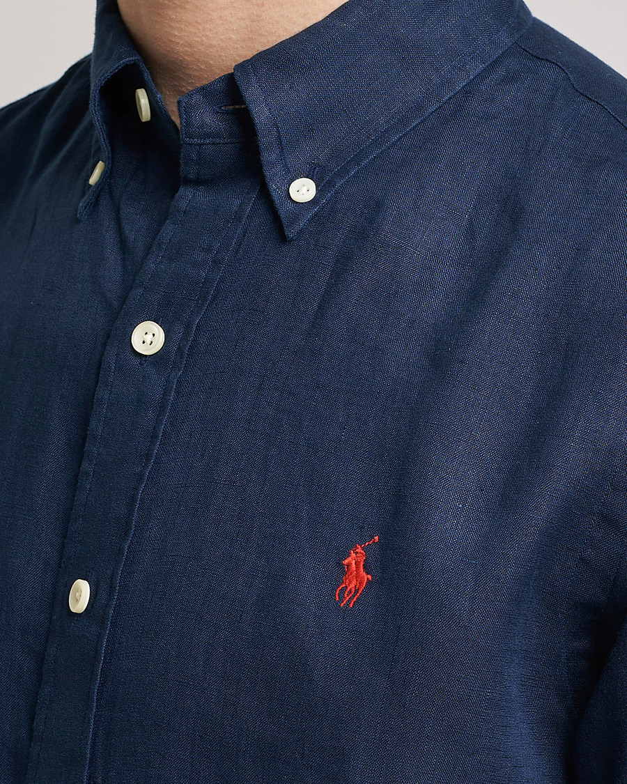 Heren | Overhemden | Polo Ralph Lauren | Custom Fit Linen Button Down Newport Navy