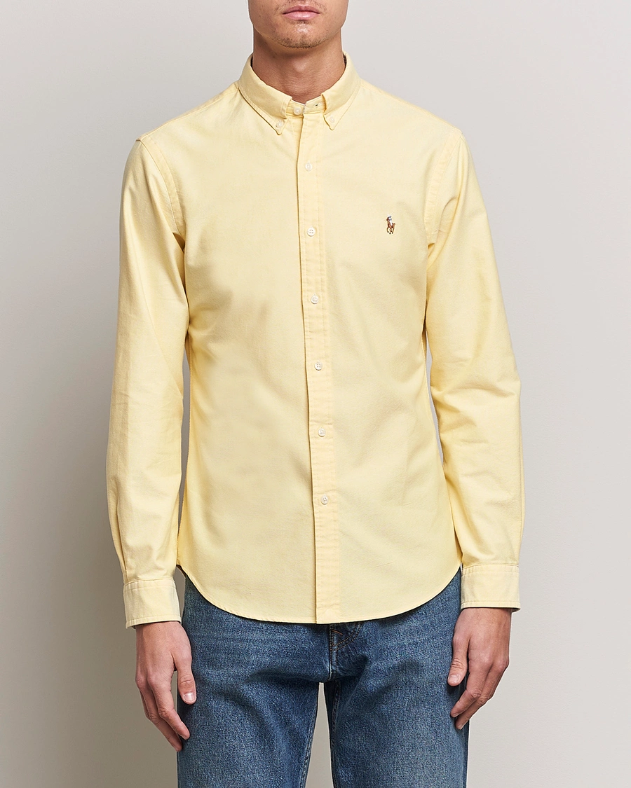 Heren | Oxford overhemden | Polo Ralph Lauren | Slim Fit Oxford Button Down Shirt Yellow