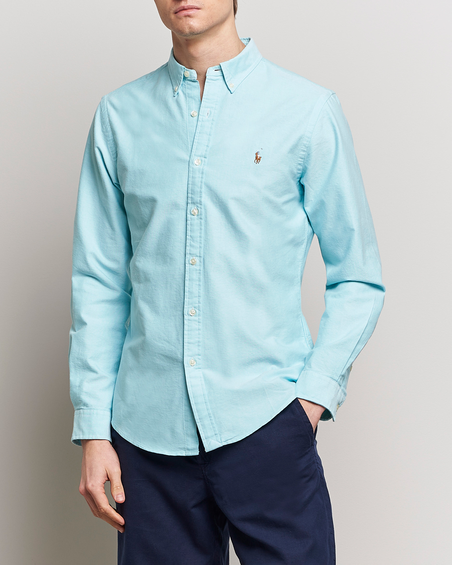 Heren |  | Polo Ralph Lauren | Slim Fit Oxford Button Down Shirt Aegean Blue