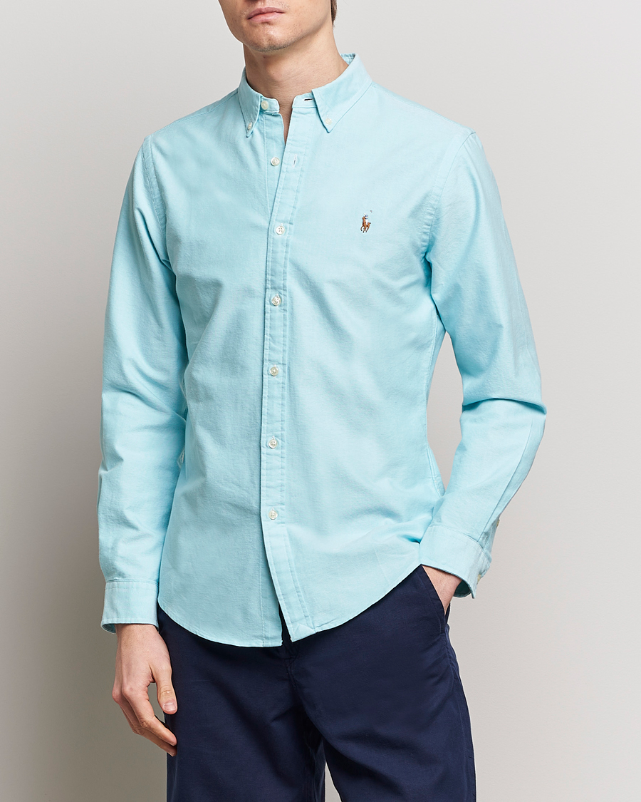 Heren | Overhemden | Polo Ralph Lauren | Slim Fit Oxford Button Down Shirt Aegean Blue