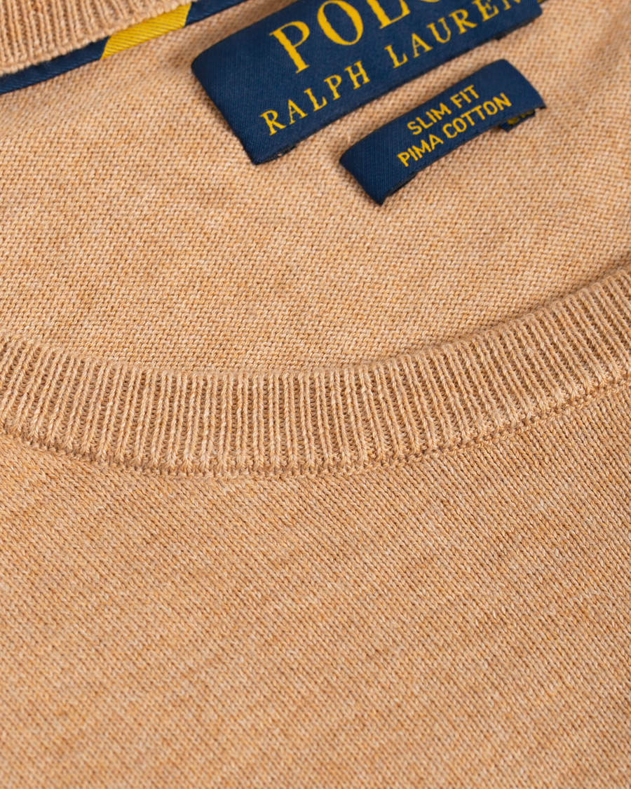 Heren | Truien | Polo Ralph Lauren | Pima Cotton Crew Neck Pullover Camel Melange