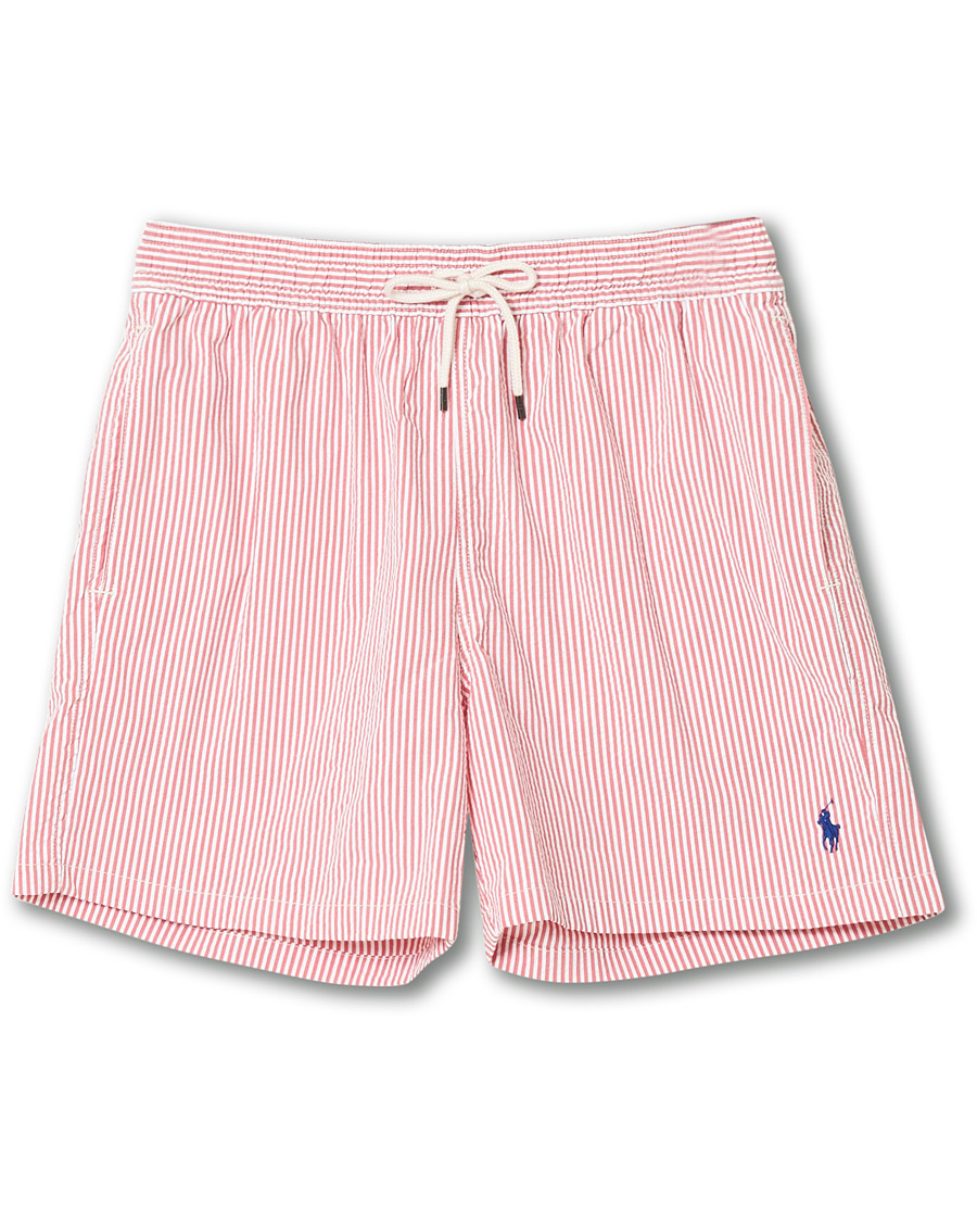 Heren | Zwembroek | Polo Ralph Lauren | Seersucker Stripe Swimshorts Red/White