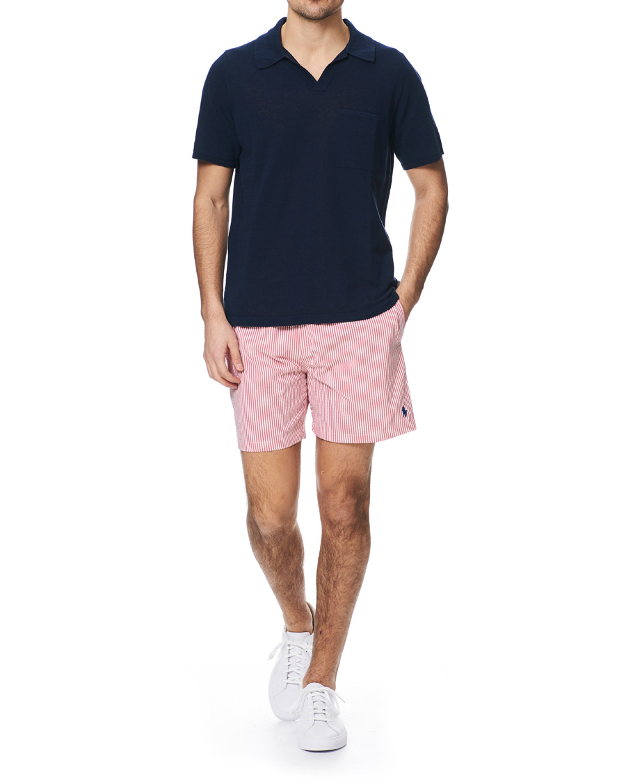 Heren | Zwembroek | Polo Ralph Lauren | Seersucker Stripe Swimshorts Red/White