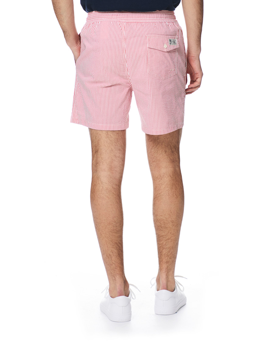 Heren | Zwembroek | Polo Ralph Lauren | Seersucker Stripe Swimshorts Red/White