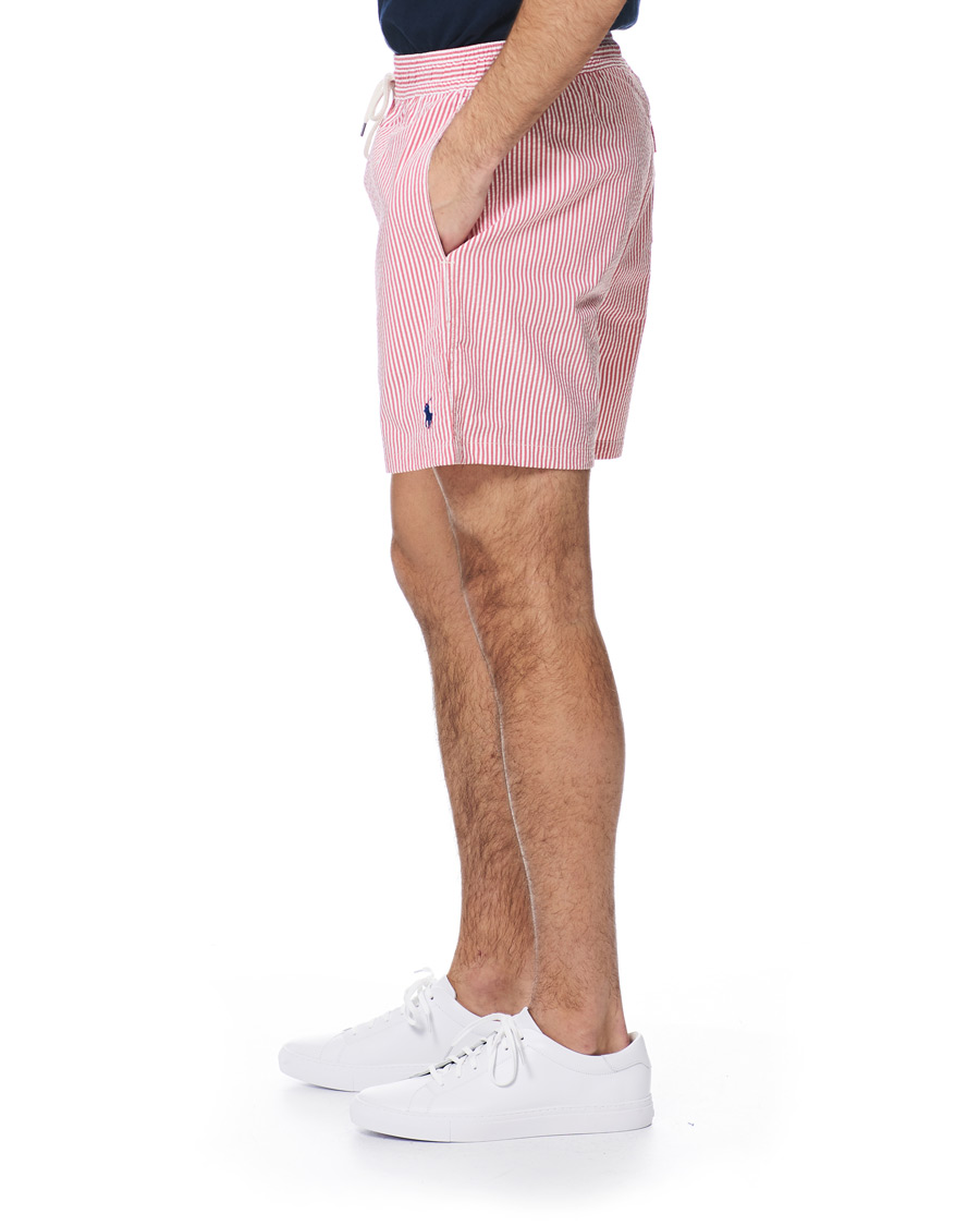 Heren | Zwembroek | Polo Ralph Lauren | Seersucker Stripe Swimshorts Red/White
