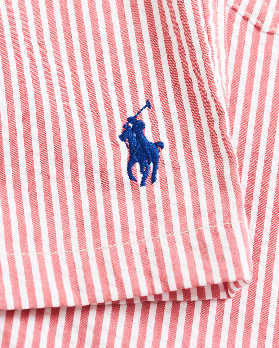 Heren | Zwembroek | Polo Ralph Lauren | Seersucker Stripe Swimshorts Red/White
