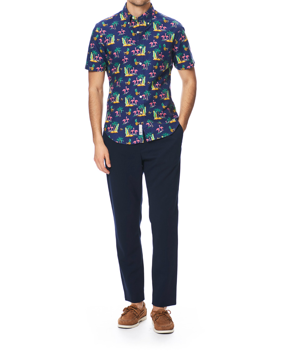 Heren | Overhemden | Polo Ralph Lauren | Slim Fit Printed Short Sleeve Shirt Coconut Flamingo