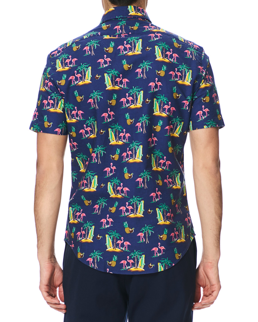 Heren | Overhemden | Polo Ralph Lauren | Slim Fit Printed Short Sleeve Shirt Coconut Flamingo