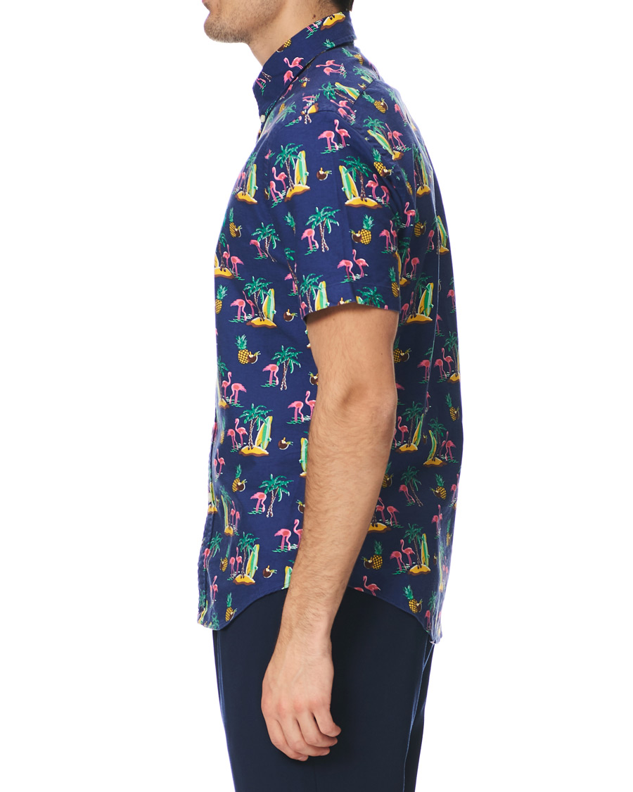 Heren | Overhemden | Polo Ralph Lauren | Slim Fit Printed Short Sleeve Shirt Coconut Flamingo