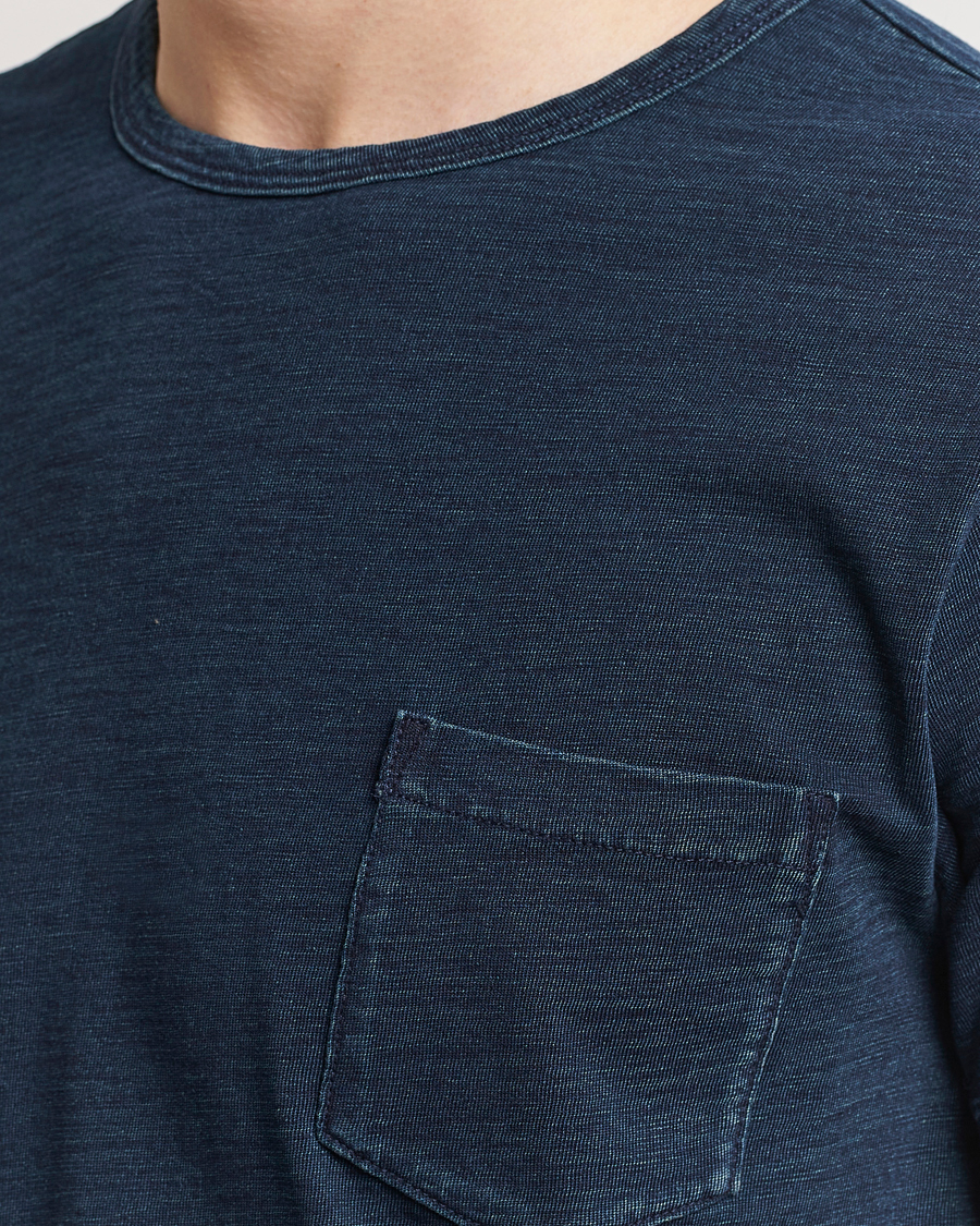 Heren | T-shirts | RRL | Short Sleeve Pocket Tee Rinsed Indigo