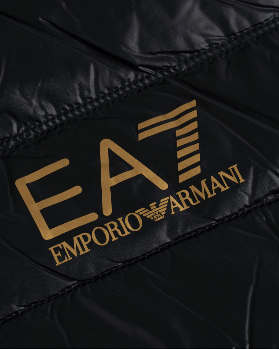 Heren | Jassen | EA7 | Train Core Light Down Hoodie Jacket Black/Gold