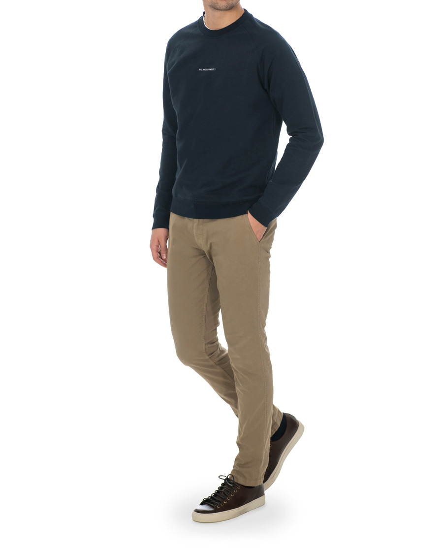 Heren | Truien | NN07 | Robin Logo Crew Neck Sweatshirt Navy