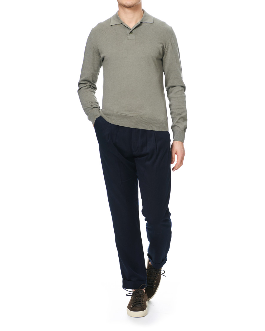 Heren | Broeken | NN07 | Codo Pleated Turn Up Trousers Navy