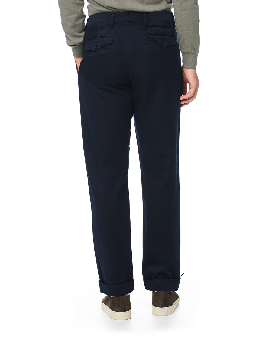 Heren | Broeken | NN07 | Codo Pleated Turn Up Trousers Navy