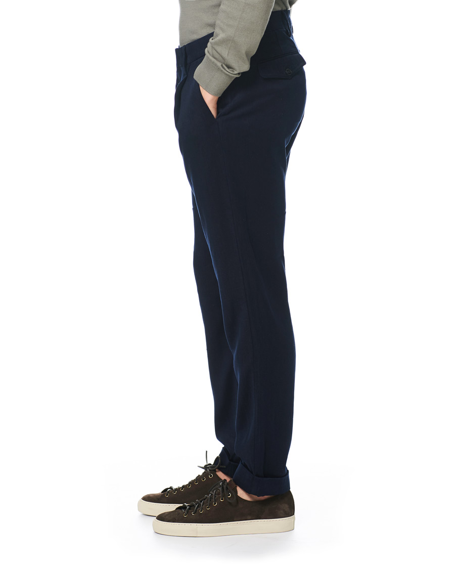 Heren | Broeken | NN07 | Codo Pleated Turn Up Trousers Navy