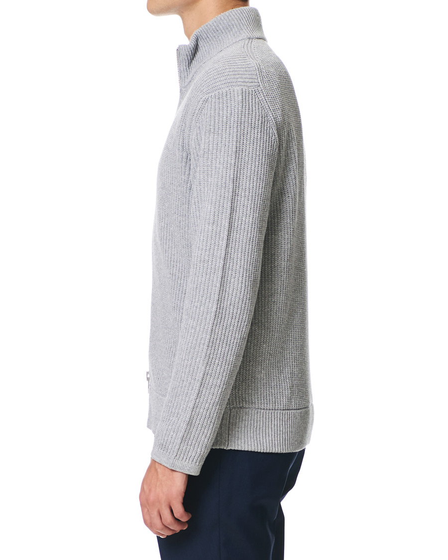 Heren | Truien | NN07 | Piet Full Zip Medium Grey