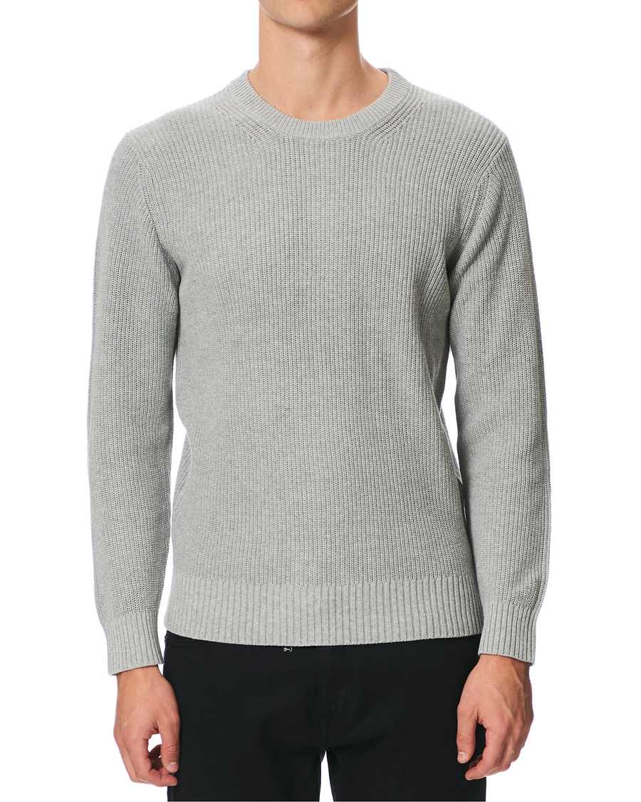 Heren | Truien | NN07 | Knut Cotton Ribbed Crew Neck Medium Grey