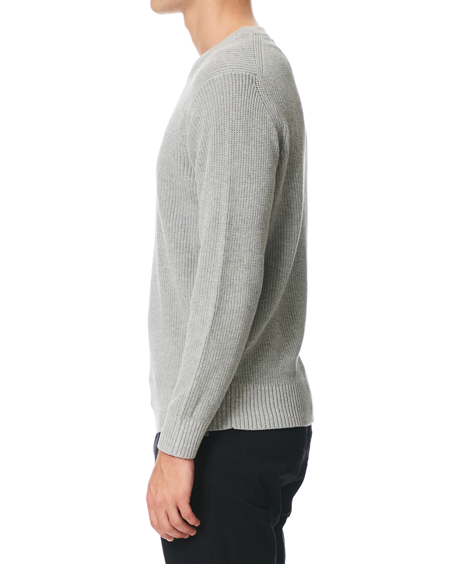 Heren | Truien | NN07 | Knut Cotton Ribbed Crew Neck Medium Grey