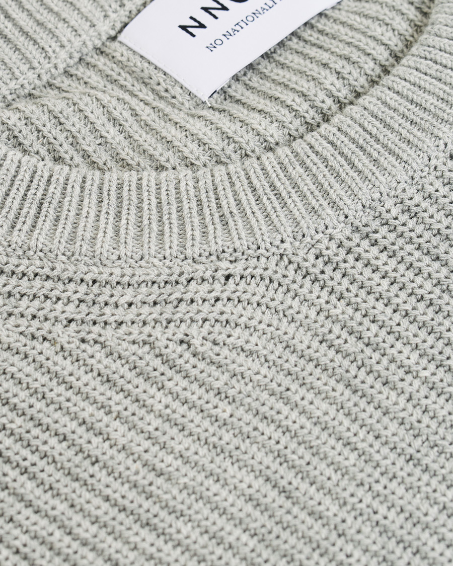 Heren | Truien | NN07 | Knut Cotton Ribbed Crew Neck Medium Grey