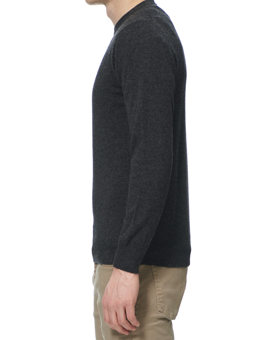 Heren | Truien | Piacenza Cashmere | Cashmere Crew Neck Sweater Charcoal