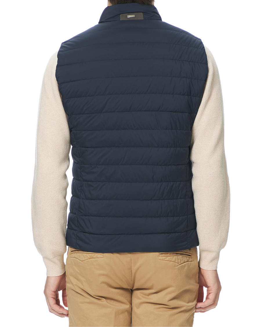 Heren | Jassen | Herno | Nuage Matt Nylon Vest Deep Blue