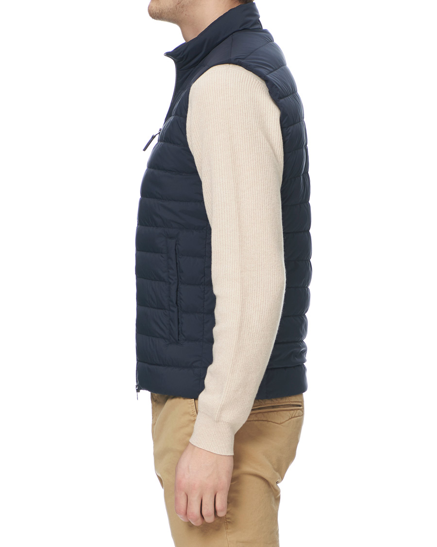 Heren | Jassen | Herno | Nuage Matt Nylon Vest Deep Blue