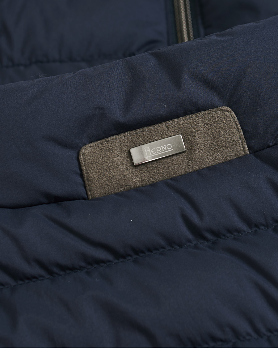 Heren | Jassen | Herno | Nuage Matt Nylon Vest Deep Blue