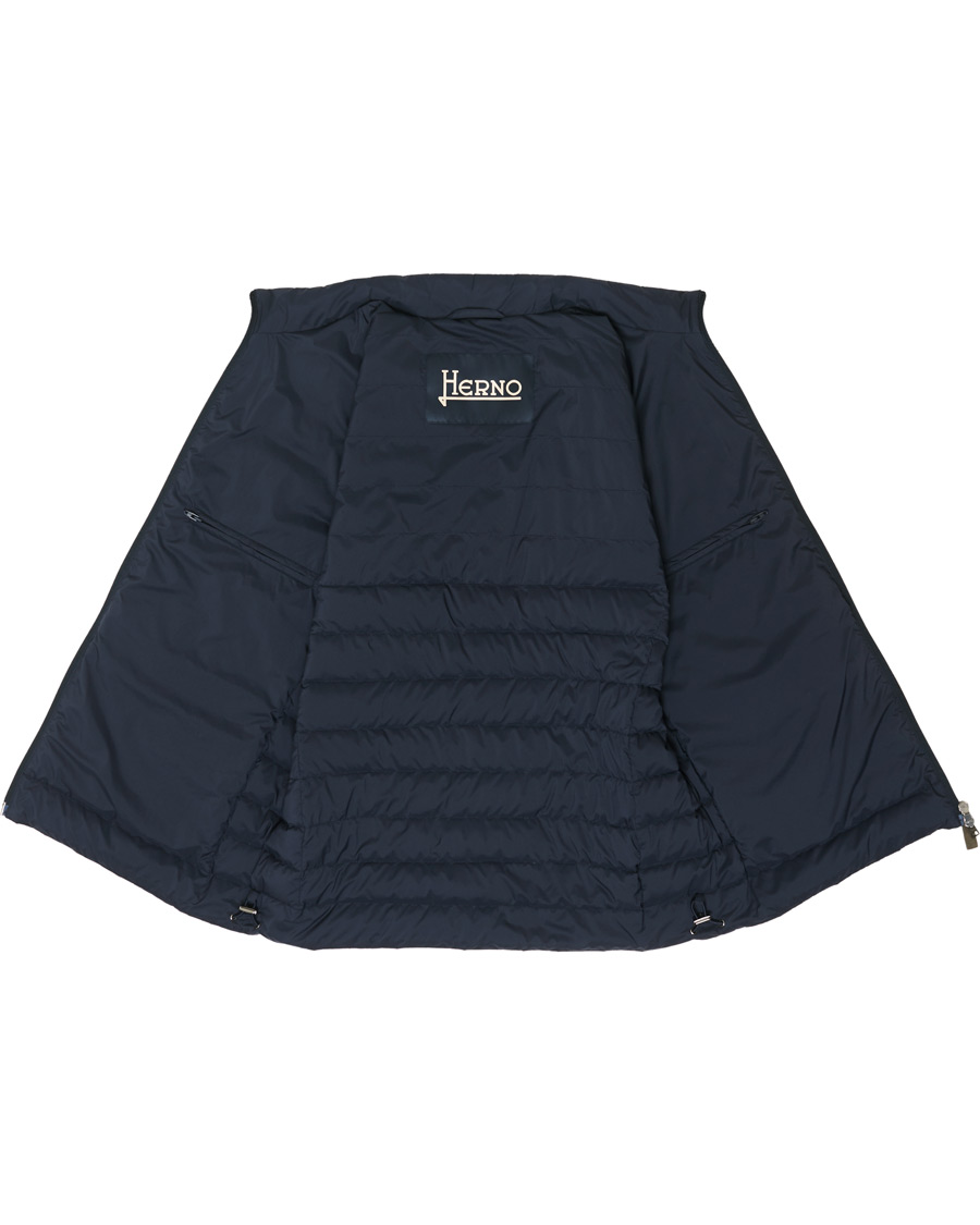 Heren | Jassen | Herno | Nuage Matt Nylon Vest Deep Blue