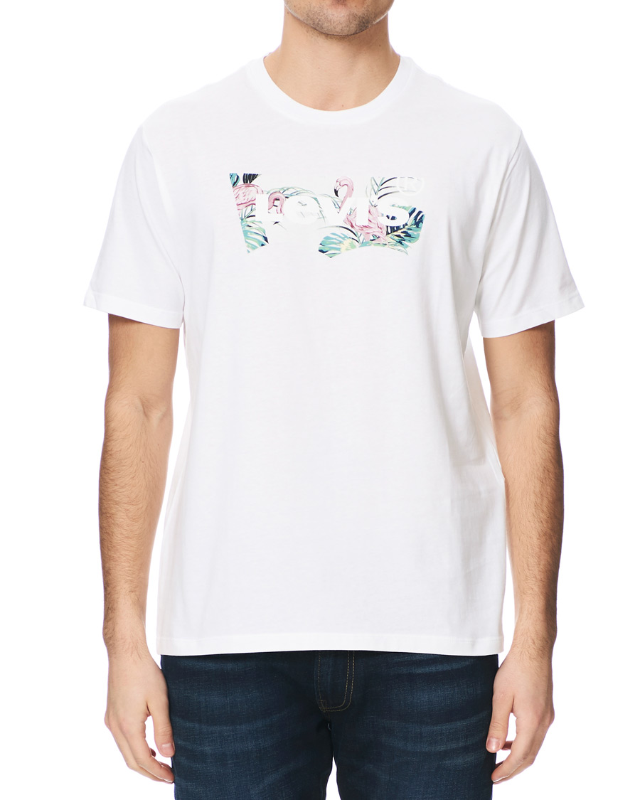 Heren | T-shirts | Levi's | Flamingo Batwing Crew Neck Tee White