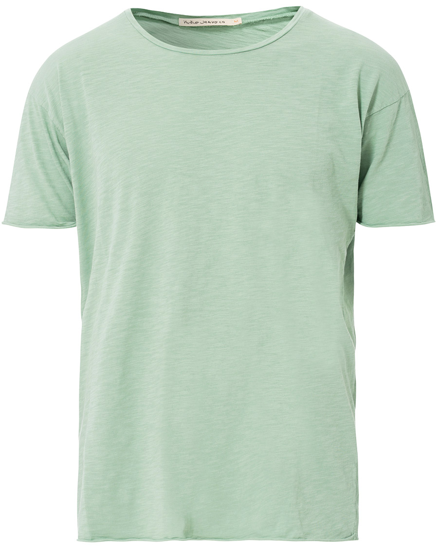 Heren | T-shirts | Nudie Jeans | Roger Slub Crew Neck Tee Pale Green