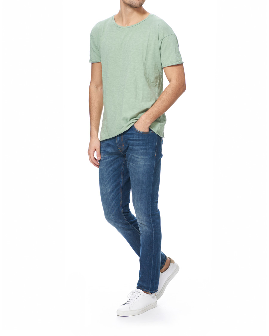 Heren | T-shirts | Nudie Jeans | Roger Slub Crew Neck Tee Pale Green