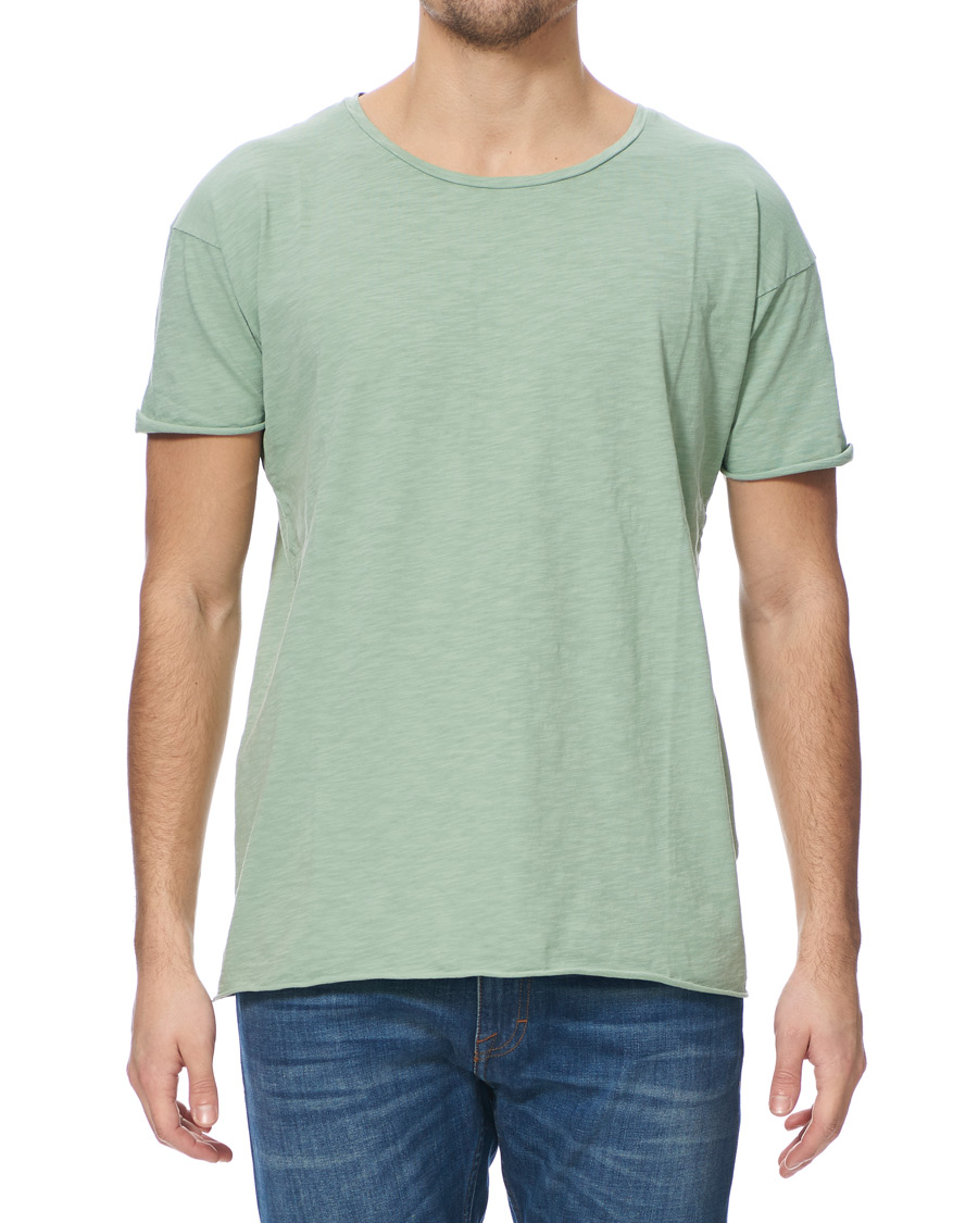Heren | T-shirts | Nudie Jeans | Roger Slub Crew Neck Tee Pale Green