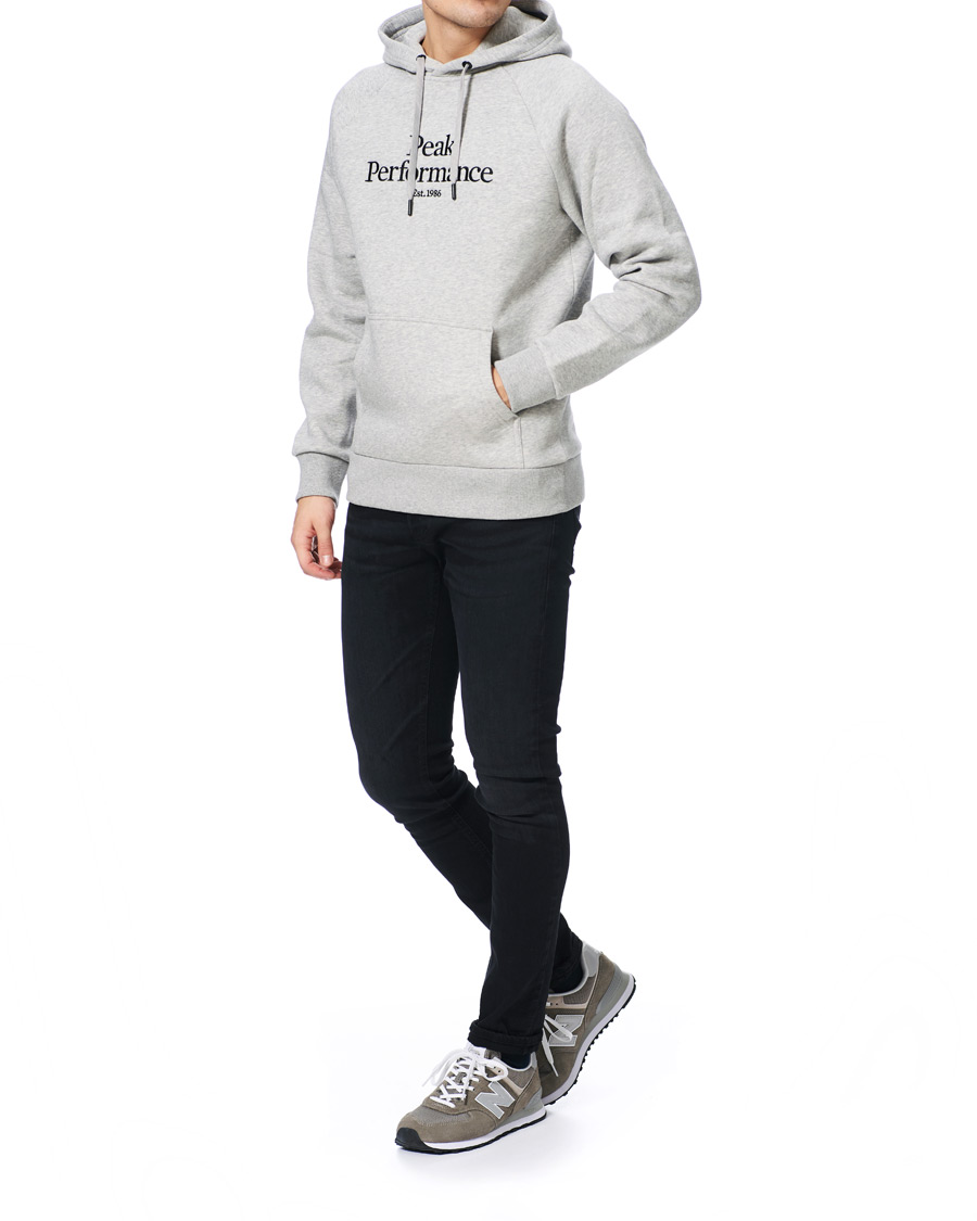 Heren | Truien | Peak Performance | Original Logo Hoodie Medium Grey Heather
