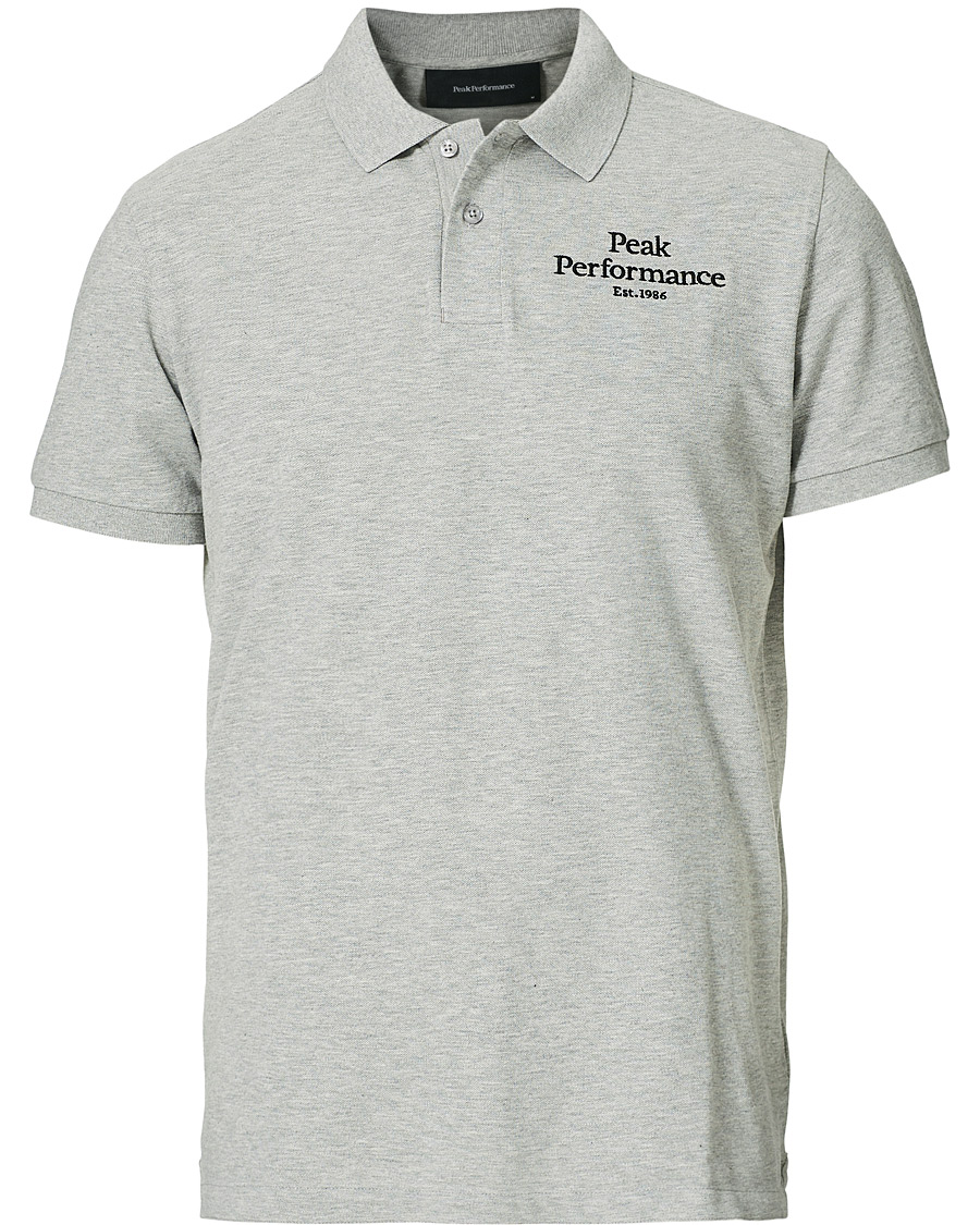 Heren | Polo's | Peak Performance | Original Logo Polo Medium Grey Heather