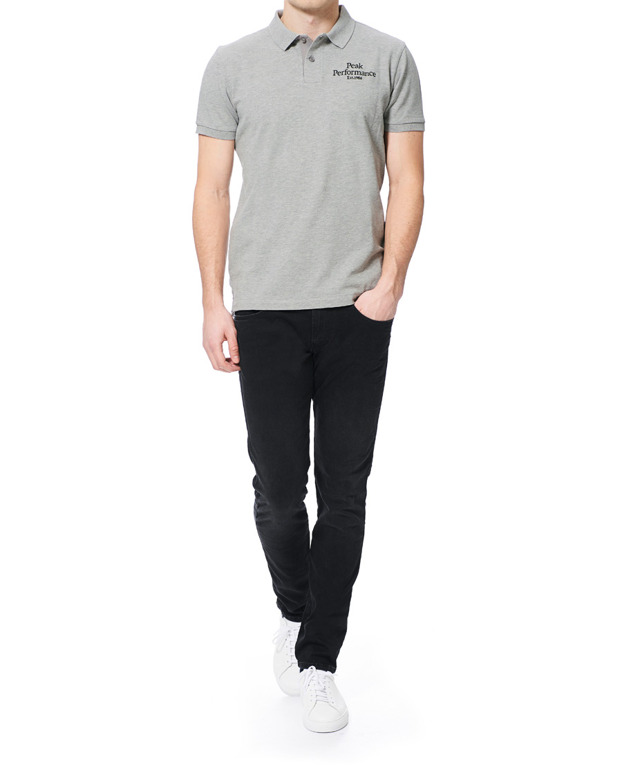 Heren | Polo's | Peak Performance | Original Logo Polo Medium Grey Heather