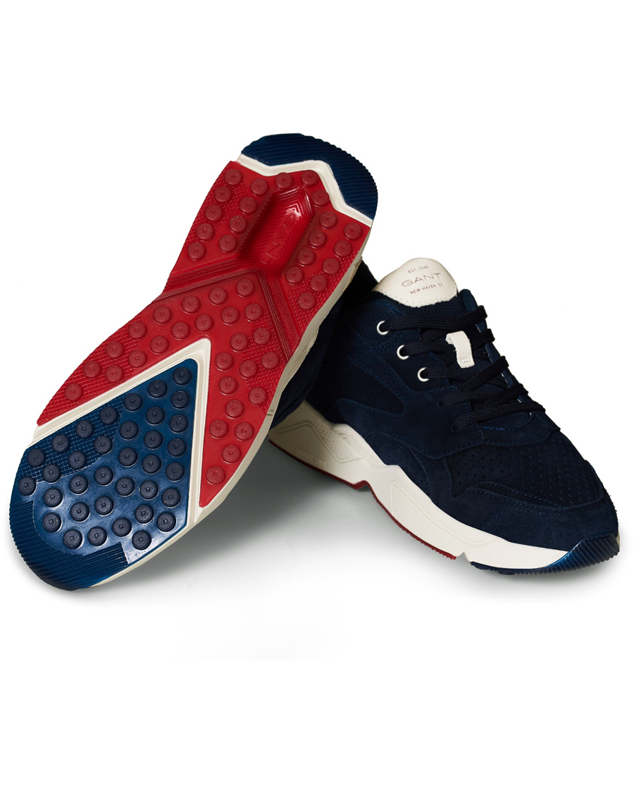 Heren | GANT Nicewill Perforated Sneaker Navy Suede | GANT | Nicewill Perforated Sneaker Navy Suede