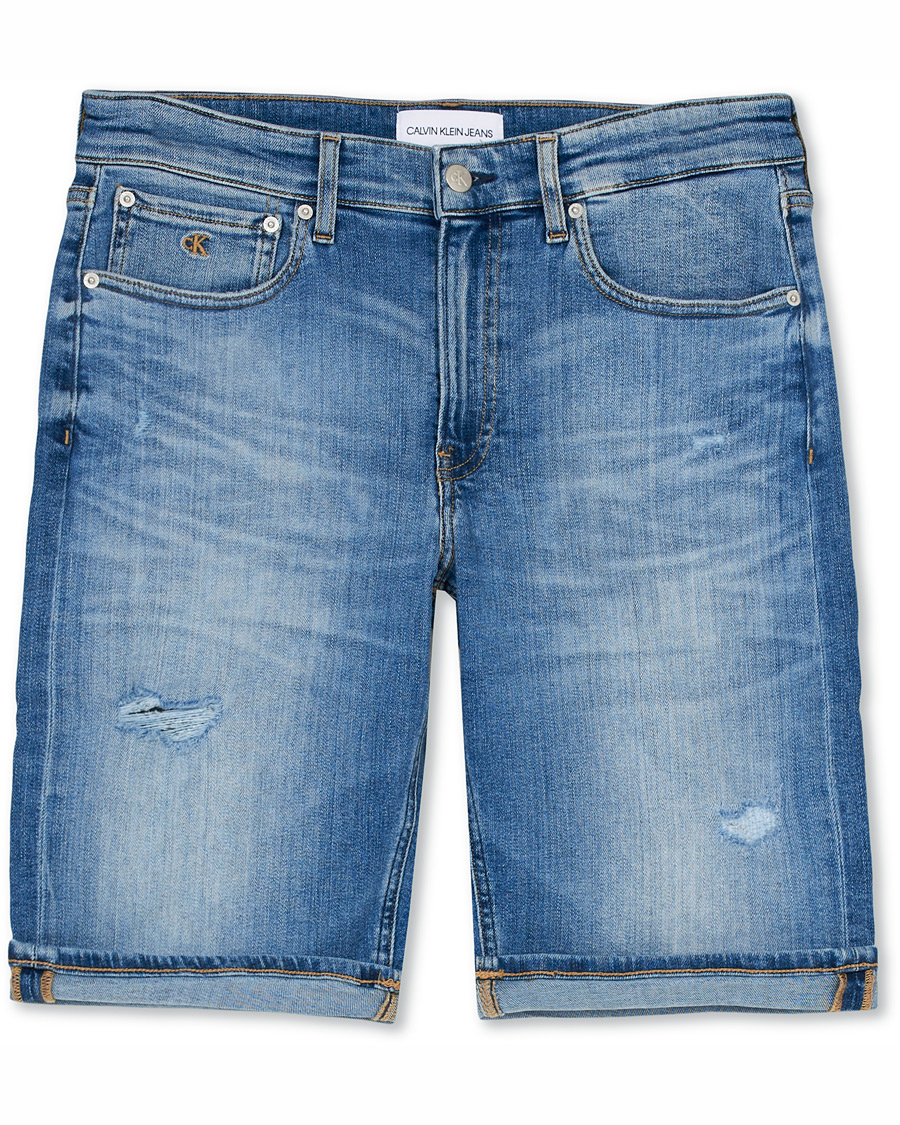 Heren | Korte broek | Calvin Klein Jeans | Regular Fit Destroyed Shorts Bright Blue