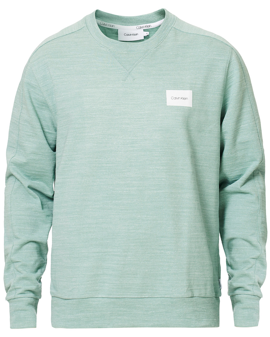 Heren | Truien | Calvin Klein | Mouline Chest Logo Crew Neck Sweatshirt Granite Green