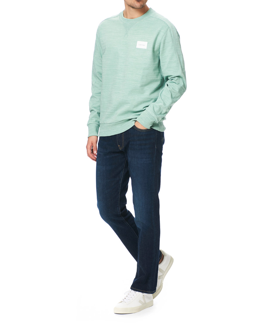 Heren | Truien | Calvin Klein | Mouline Chest Logo Crew Neck Sweatshirt Granite Green