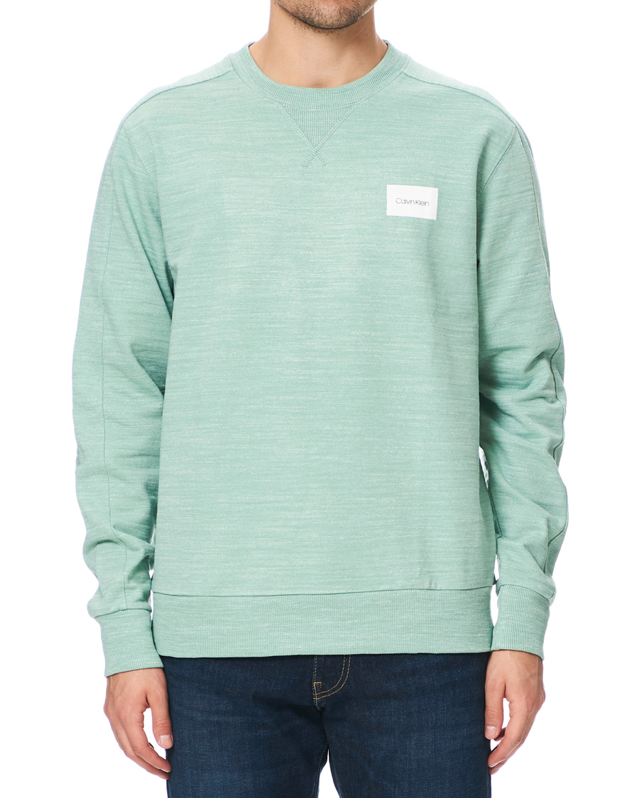 Heren | Truien | Calvin Klein | Mouline Chest Logo Crew Neck Sweatshirt Granite Green