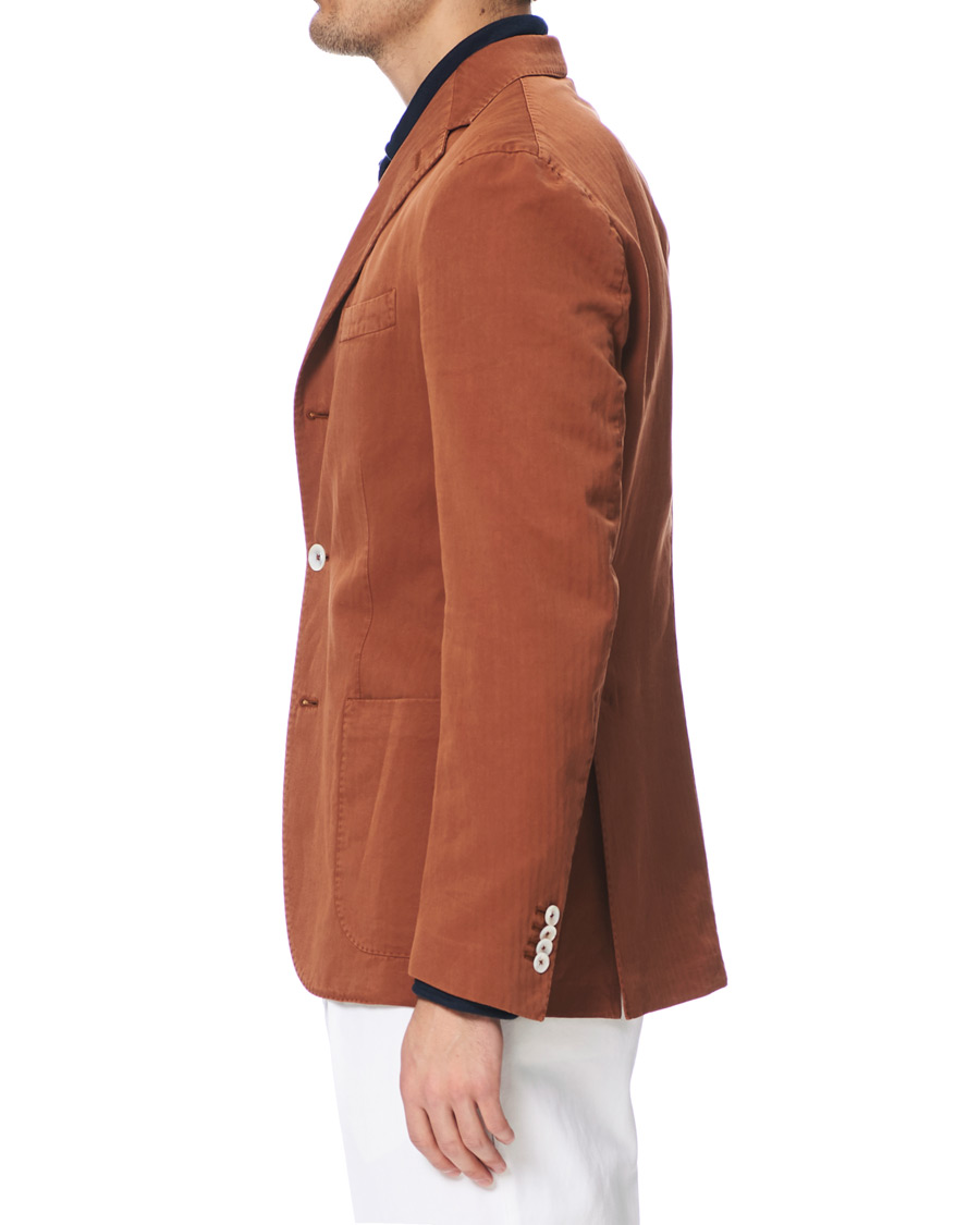 Heren | Blazers | The Gigi | Linen Herringbone Blazer Orange
