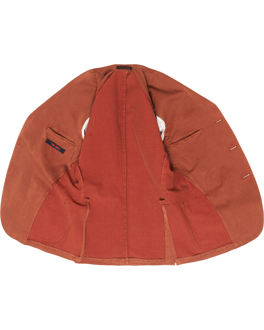 Heren | Blazers | The Gigi | Linen Herringbone Blazer Orange