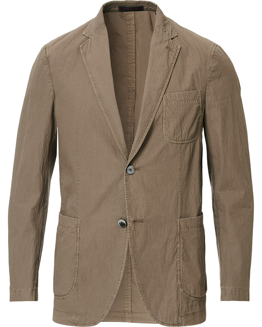 Heren | Blazers | The Gigi | Soft Seersucker Blazer Olive